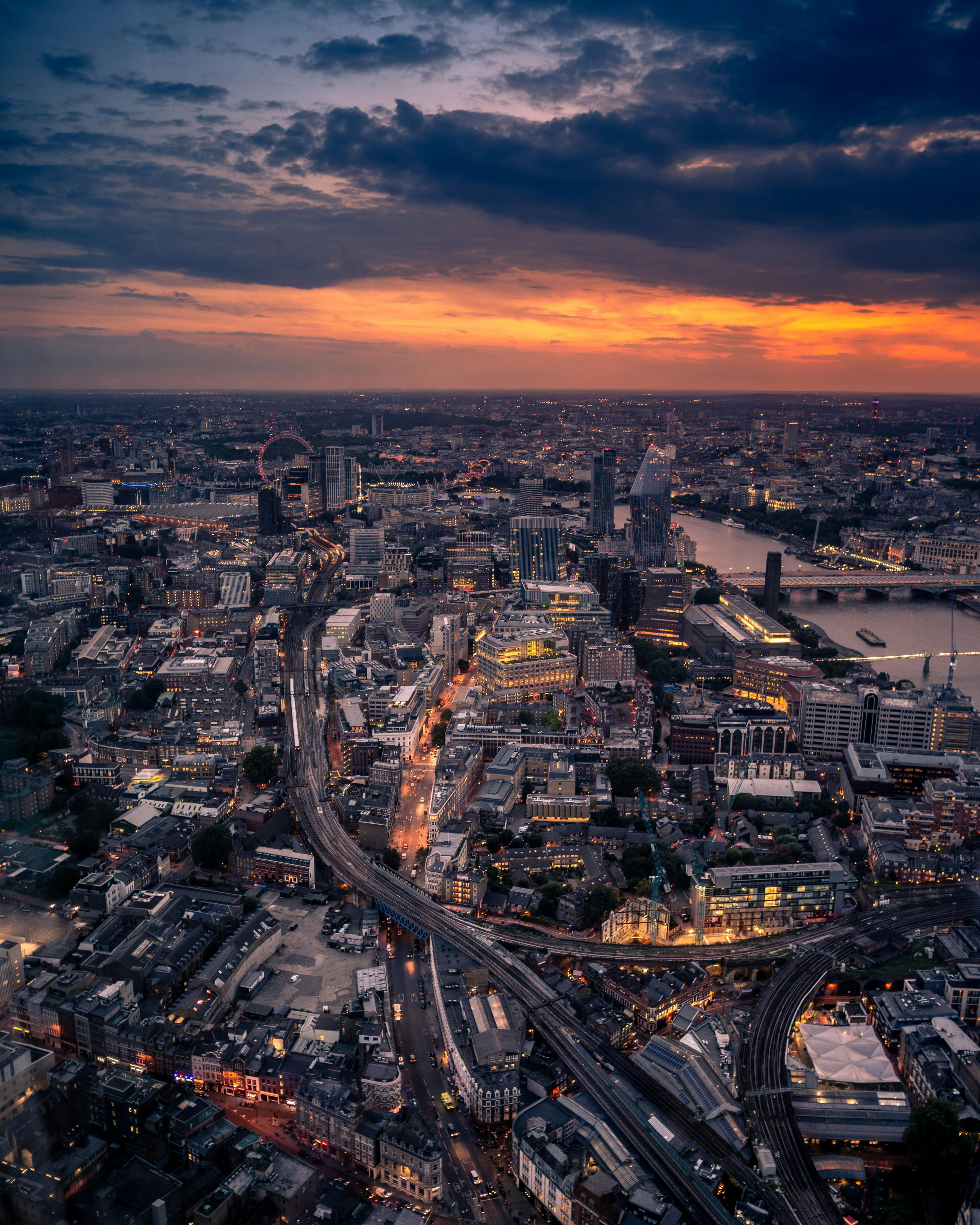 Panoramic view of London skyline